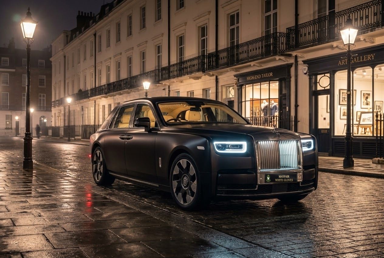 Rolls-Royce Phantom waiting at night